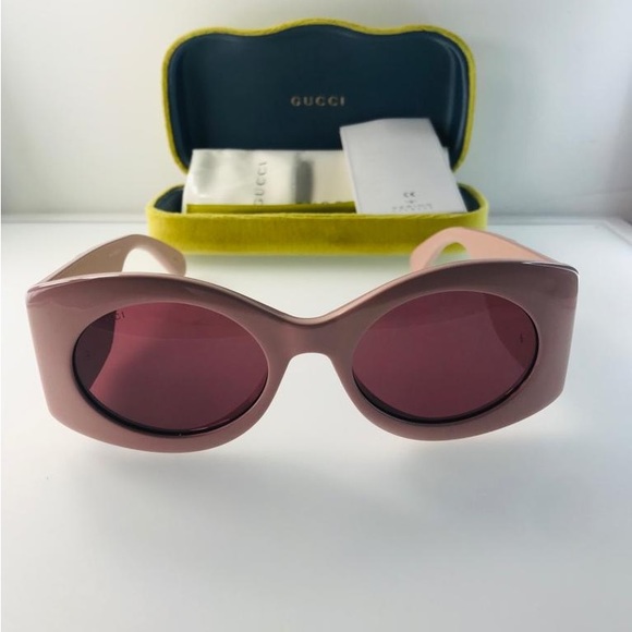 Runway- NEW🔥GUCCI Pink Gg0810s 003 New Square-frame Injection Sunglasses - Picture 12 of 16